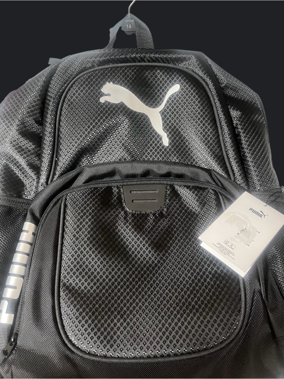 Puma Black Backpack with Silver Logo
